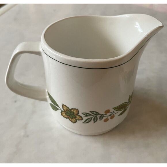 Vintage Studio J & G Meakin MCM Cream & Sugar Set England White Green Retro - Picture 2 of 8